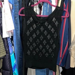 Plein Sud black sheer top. Sz (44) L